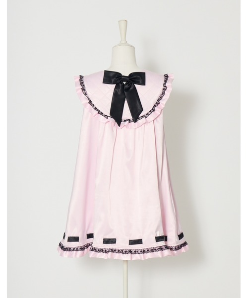 AVENCHUMU（アバンチュウム）の「Rhinestone quilting baby doll onepiece（ワンピース・レディース・ブラック/ピンク・FREE）」の6枚目の写真