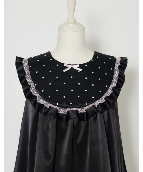 AVENCHUMU（アバンチュウム）の「Rhinestone quilting baby doll onepiece（ワンピース・レディース・ブラック/ピンク・FREE）」の16枚目の写真