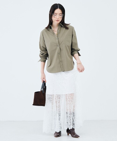 NOLLEY’S Sophi(ノーリーズソフィ)の「《セットアップ対応》ウォッシャブラルッセルレースマキシマーメイドスカート(スカート・レディース・オリーブ/ホワイト・38/36)」の16枚目の写真