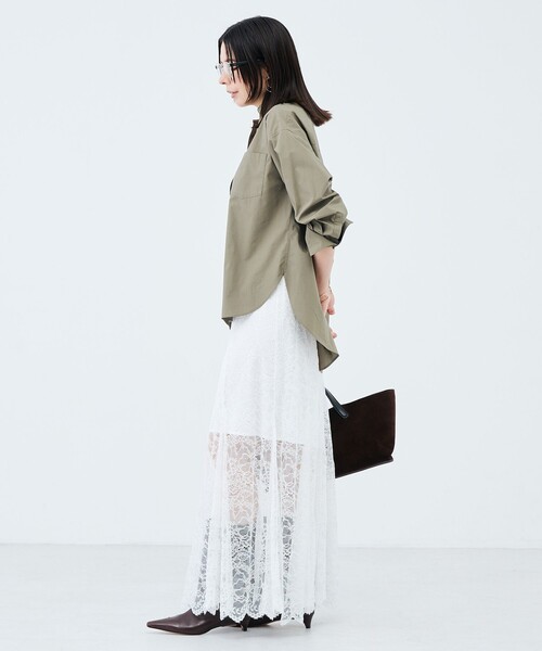 NOLLEY’S Sophi(ノーリーズソフィ)の「《セットアップ対応》ウォッシャブラルッセルレースマキシマーメイドスカート(スカート・レディース・オリーブ/ホワイト・38/36)」の19枚目の写真