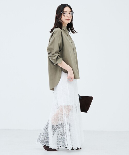 NOLLEY’S Sophi(ノーリーズソフィ)の「《セットアップ対応》ウォッシャブラルッセルレースマキシマーメイドスカート(スカート・レディース・オリーブ/ホワイト・38/36)」の22枚目の写真