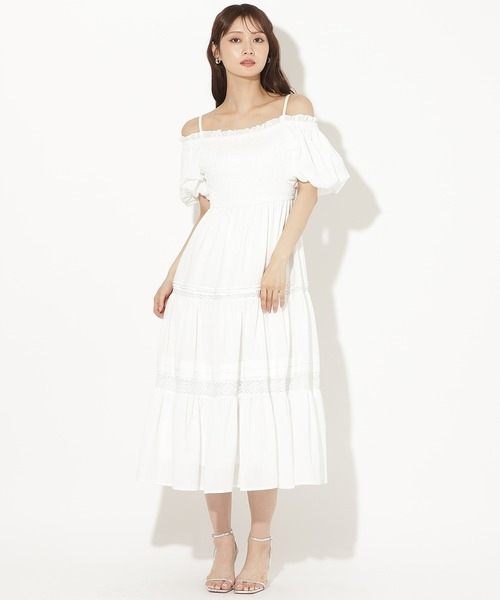 AND COUTURE(アンドクチュール)の「ピンタックティアードワンピース(ワンピース・レディース・ブラック/イエロー/オフホワイト・FREE)」の1枚目の写真