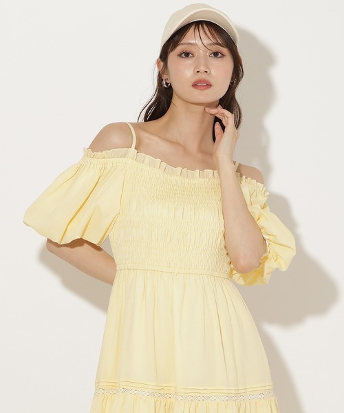 AND COUTURE(アンドクチュール)の「ピンタックティアードワンピース(ワンピース・レディース・ブラック/イエロー/オフホワイト・FREE)」の13枚目の写真