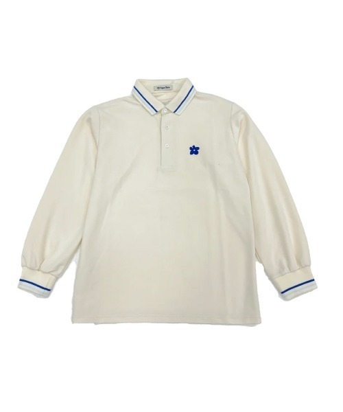 My sugar Babe（マイシュガーベイブ）の「writing flower patch long polo shirt（Tシャツ/カットソー・メンズ・アイボリー/ネイビー・X-LARGE/LARGE）」の2枚目の写真