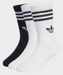 adidas | adidas/アディダス ERI CREW SOCK 3 PAIR クルーソックス 3足組 3足セット ラインソックス ブランドロゴ クルー丈 キッズ ボーイズ ガールズ 秋 秋服 2026年秋冬(ソックス/靴下)