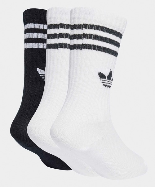 adidas(アディダス)の「adidas/アディダス ERI CREW SOCK 3 PAIR クルーソックス 3足組 3足セット ラインソックス ブランドロゴ クルー丈 キッズ ボーイズ ガールズ 秋 秋服 2026年秋冬(ソックス/靴下・キッズ・ホワイト/マルチ・S/M)」の3枚目の写真
