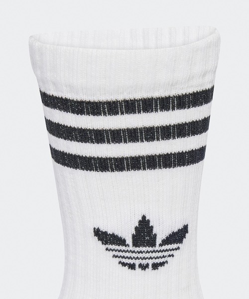 adidas(アディダス)の「adidas/アディダス ERI CREW SOCK 3 PAIR クルーソックス 3足組 3足セット ラインソックス ブランドロゴ クルー丈 キッズ ボーイズ ガールズ 秋 秋服 2026年秋冬(ソックス/靴下・キッズ・ホワイト/マルチ・S/M)」の4枚目の写真