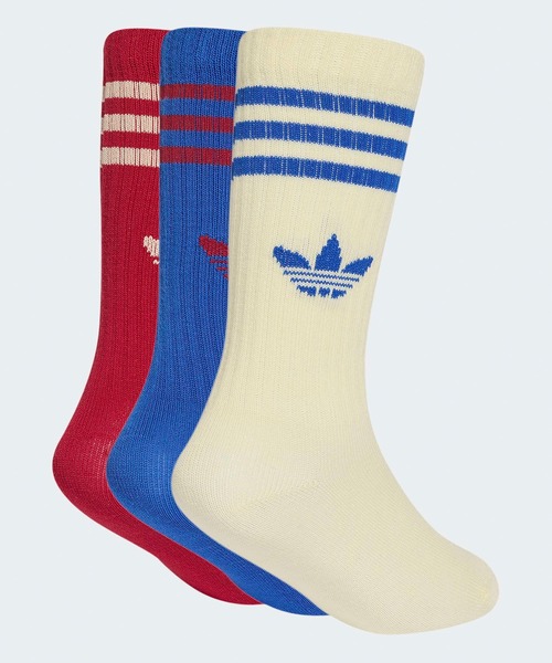 adidas(アディダス)の「adidas/アディダス ERI CREW SOCK 3 PAIR クルーソックス 3足組 3足セット ラインソックス ブランドロゴ クルー丈 キッズ ボーイズ ガールズ 秋 秋服 2026年秋冬(ソックス/靴下・キッズ・ホワイト/マルチ・S/M)」の6枚目の写真