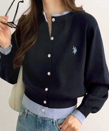 GeeRA別注【U.S. POLO ASSN.】レイヤード風配色カーディガン