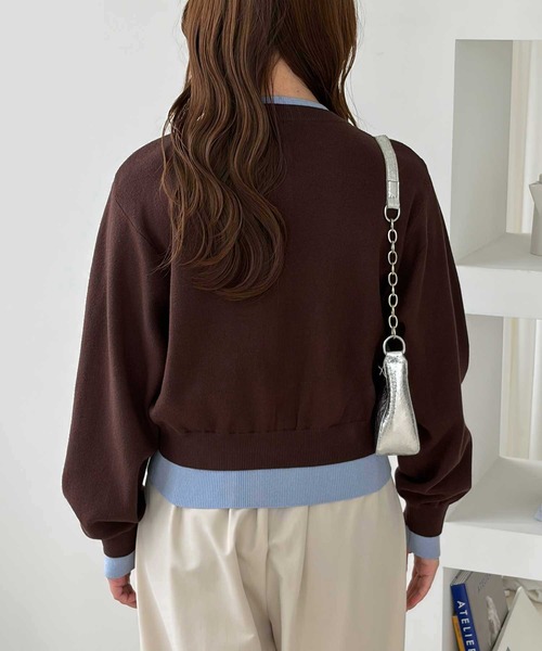U.S. POLO ASSN.(ユーエスポロアッスン)の「GeeRA別注【U.S. POLO ASSN.】レイヤード風配色カーディガン(カーディガン/ボレロ・レディース・ネイビー/杢グレー/ブラウン・X-LARGE/LARGE/MEDIUM/SMALL)」の12枚目の写真