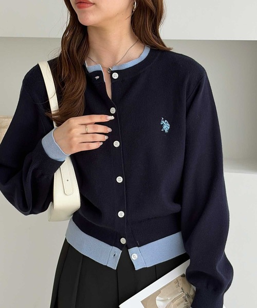 U.S. POLO ASSN.(ユーエスポロアッスン)の「GeeRA別注【U.S. POLO ASSN.】レイヤード風配色カーディガン(カーディガン/ボレロ・レディース・ネイビー/杢グレー/ブラウン・X-LARGE/LARGE/MEDIUM/SMALL)」の15枚目の写真