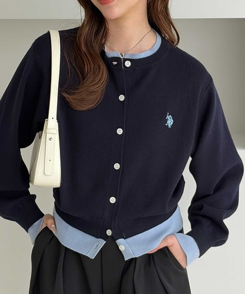 U.S. POLO ASSN.(ユーエスポロアッスン)の「GeeRA別注【U.S. POLO ASSN.】レイヤード風配色カーディガン(カーディガン/ボレロ・レディース・ネイビー/杢グレー/ブラウン・X-LARGE/LARGE/MEDIUM/SMALL)」の16枚目の写真