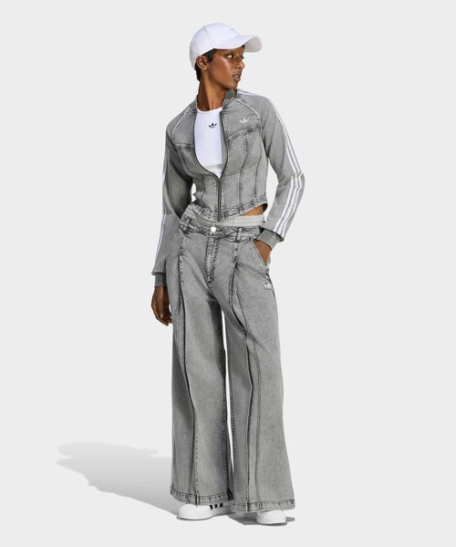 adidas(アディダス)の「SST デニム コルセット トラックトップ / ジャージ / トラックジャケット / アディダスオリジナルス adidas Originals(ジャージ・レディース・グレー・LARGE/MEDIUM/SMALL/X-LARGE/XX-LARGE/3XL)」の5枚目の写真
