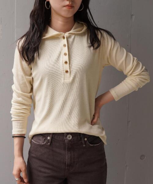 YENN(イエン)の「YENN(イエン)HENRY HOODIE LONGTEE(Tシャツ/カットソー・レディース・ピンク/その他6/ブラック・F)」の3枚目の写真