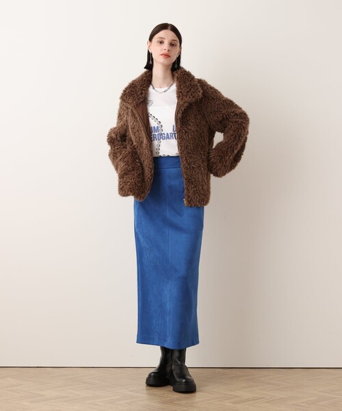allureville(アルアバイル)の「フェイクカシミヤスタンドブルゾン(ブルゾン・レディース・モカ/グレイッシュベージュ・2)」の4枚目の写真
