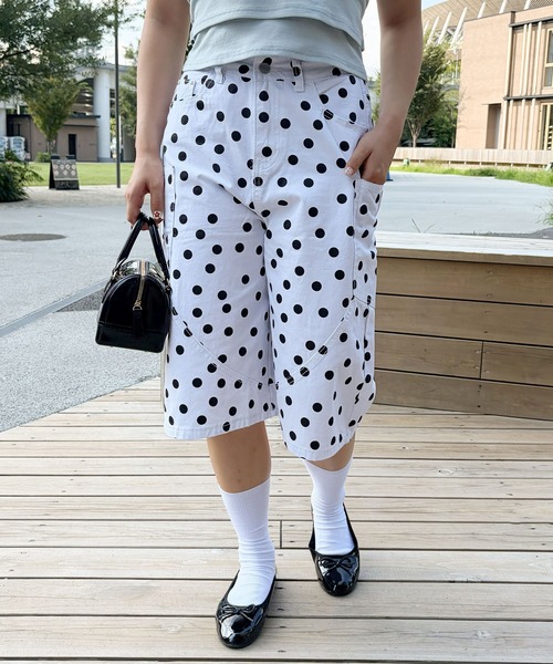 frunco(フランコ)の「【ZOZOTOWN限定】ポルカドットハーフパンツ(その他パンツ・レディース・ブラック/ホワイト・FREE)」の1枚目の写真