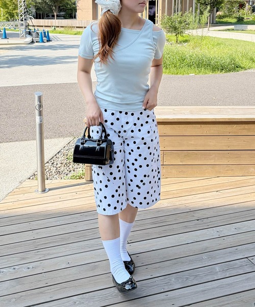 frunco(フランコ)の「【ZOZOTOWN限定】ポルカドットハーフパンツ(その他パンツ・レディース・ブラック/ホワイト・FREE)」の9枚目の写真