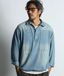 The DUFFER of ST.GEORGE(�U�_�t�@�[�I�u�Z���g�W���[�W)�́yWEB����A�C�e���z8oz DENIM PULLOVER SHIRT�F�f�j���v���I�[�o�[�V���c / �V���c�u���]�� / ���C�g�A�E�^�[(�V���c/�u���E�X)