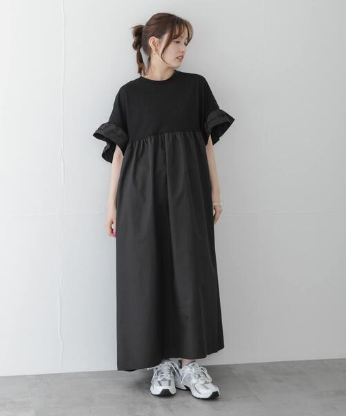 URBAN RESEARCH Sonny Label(アーバンリサーチサニーレーベル)の「フリルカットドッキングワンピース(ワンピース・レディース・ネイビー/ブラック・FREE)」の2枚目の写真