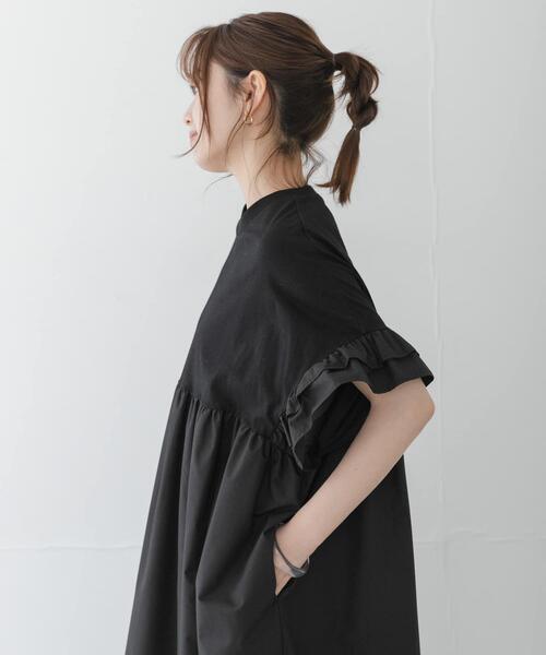 URBAN RESEARCH Sonny Label(アーバンリサーチサニーレーベル)の「フリルカットドッキングワンピース(ワンピース・レディース・ネイビー/ブラック・FREE)」の4枚目の写真