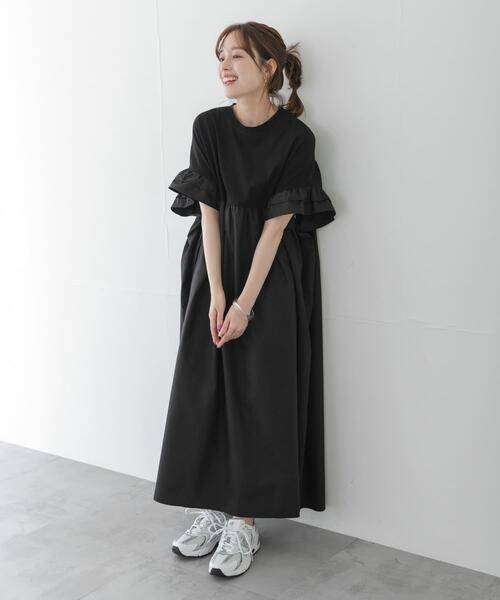 URBAN RESEARCH Sonny Label(アーバンリサーチサニーレーベル)の「フリルカットドッキングワンピース(ワンピース・レディース・ネイビー/ブラック・FREE)」の9枚目の写真