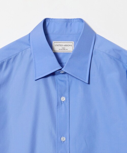 UNITED ARROWS(ユナイテッドアローズ)の「THOMAS MASON ポプリン ショートポイント レギュラーカラーシャツ(シャツ/ブラウス・メンズ・ナチュラル/コバルトブルー・39cm/40cm/41cm)」の5枚目の写真