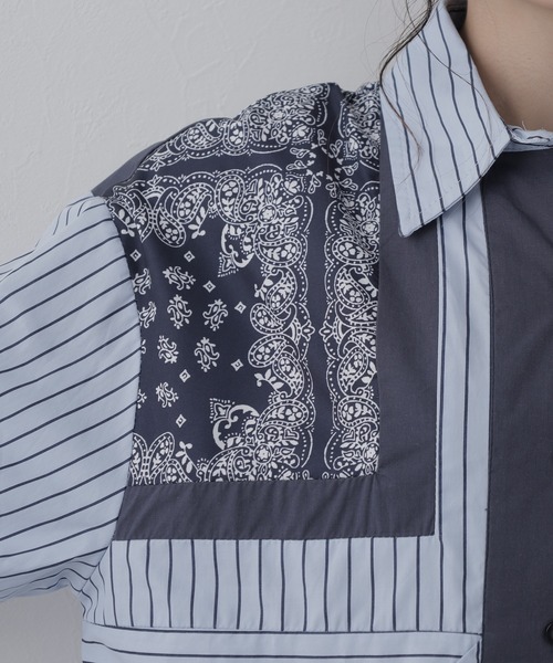 crossi（クロッシー）の「バンダナストライプ柄ドルマンシャツ 長袖（シャツ/ブラウス・レディース・ブルー・LARGE）」の15枚目の写真