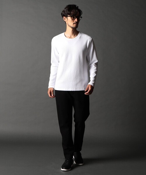 NICOLE CLUB FOR MEN(ニコルクラブフォーメン)の「ジオメトリックブリスタープルオーバー(Tシャツ/カットソー・メンズ・その他2/ホワイト/その他3/ブラック・XL/L/M)」の6枚目の写真