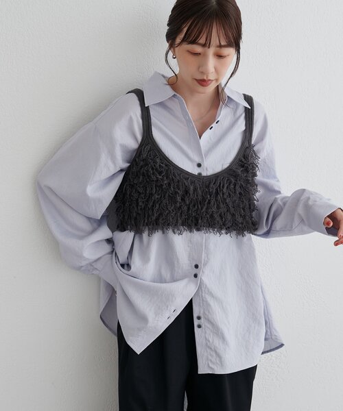 DISCOAT（ディスコート）の「【WEB限定】ダブルボタンレギュラーカラーシャツ（シャツ/ブラウス・レディース・ベージュ/ブルー/ピンク/オリーブ・FREE）」の17枚目の写真