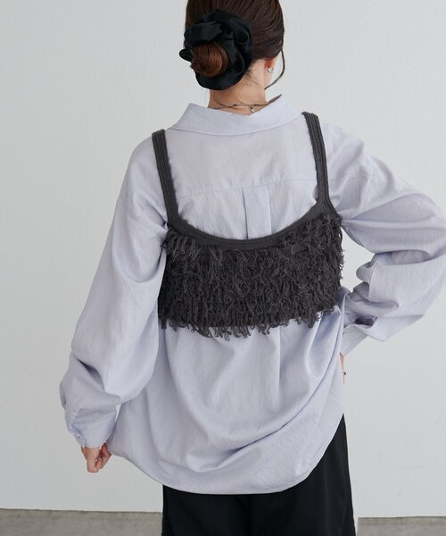 DISCOAT（ディスコート）の「【WEB限定】ダブルボタンレギュラーカラーシャツ（シャツ/ブラウス・レディース・ベージュ/ブルー/ピンク/オリーブ・FREE）」の18枚目の写真
