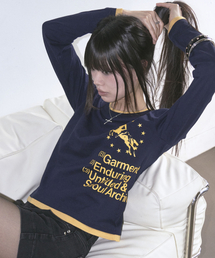 UNTITLED SEOUL（アンタイトル ソウル）の「ユニコーンタイポレイヤードロングスリーブネイビー（Tシャツ/カットソー）」