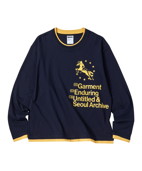 UNTITLED SEOUL(アンタイトル ソウル)の「ユニコーンタイポレイヤードロングスリーブネイビー(Tシャツ/カットソー・レディース・その他・LARGE/MEDIUM/SMALL)」の2枚目の写真