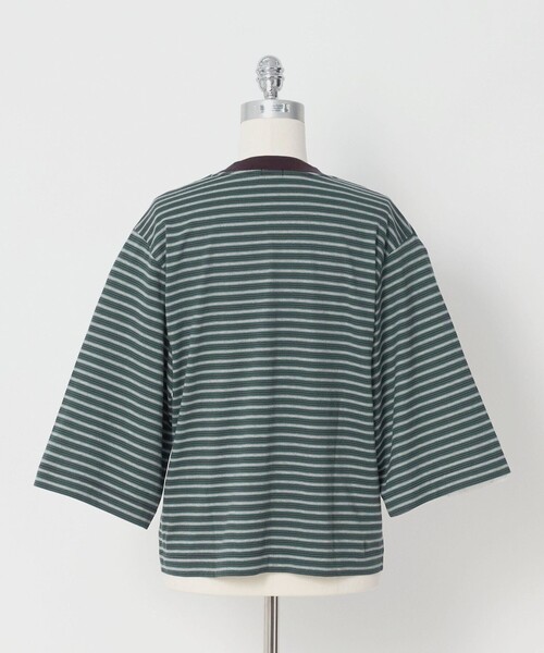 LOEFF(ロエフ)の「<LOEFF>スビンコットン ボーダー ボックス Tシャツ(Tシャツ/カットソー・レディース・ケリーグリーン・FREE)」の2枚目の写真