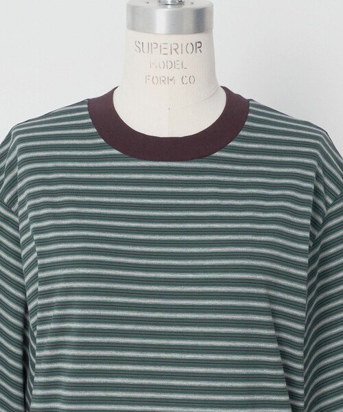 LOEFF(ロエフ)の「<LOEFF>スビンコットン ボーダー ボックス Tシャツ(Tシャツ/カットソー・レディース・ケリーグリーン・FREE)」の3枚目の写真