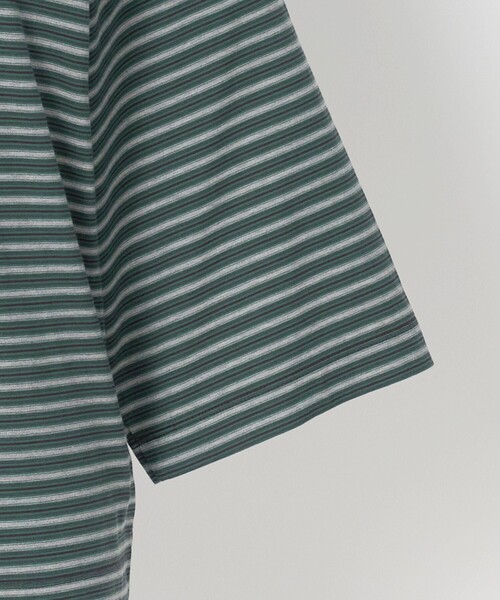 LOEFF(ロエフ)の「<LOEFF>スビンコットン ボーダー ボックス Tシャツ(Tシャツ/カットソー・レディース・ケリーグリーン・FREE)」の4枚目の写真