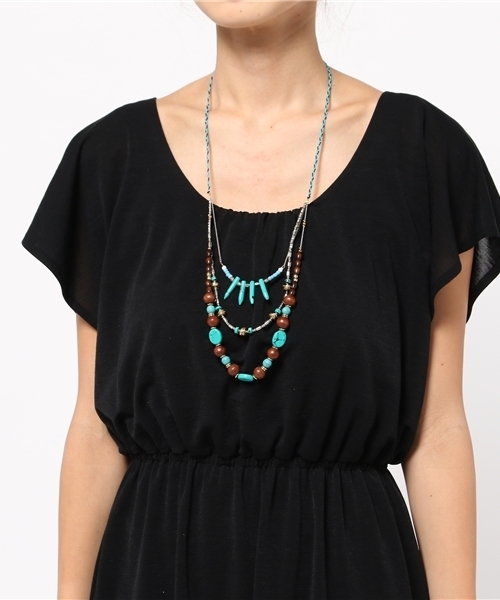 チャイハネ（チャイハネ）の「【チャイハネ】ジェリネックレス（ネックレス・レディース・ターコイズブルー/ブルー・FREE）」の3枚目の写真