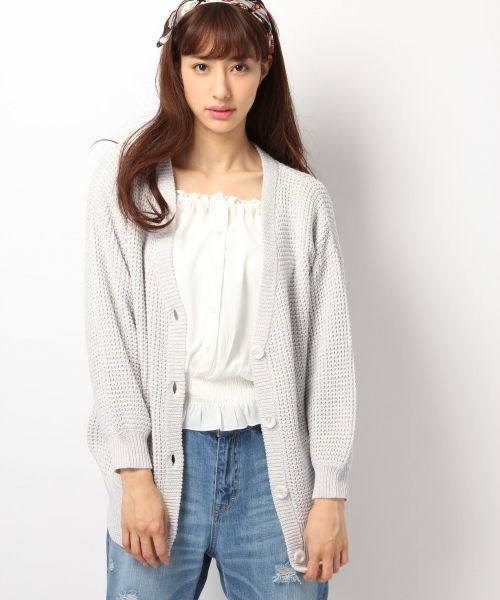 Heather（ヘザー）の「MIXチュニックカーディガン　715822（カーディガン/ボレロ・レディース・イエロー系その他/ピンク系その他/ブルー系その他・FREE）」の2枚目の写真