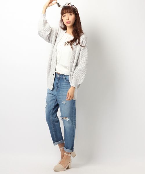 Heather（ヘザー）の「MIXチュニックカーディガン　715822（カーディガン/ボレロ・レディース・イエロー系その他/ピンク系その他/ブルー系その他・FREE）」の7枚目の写真