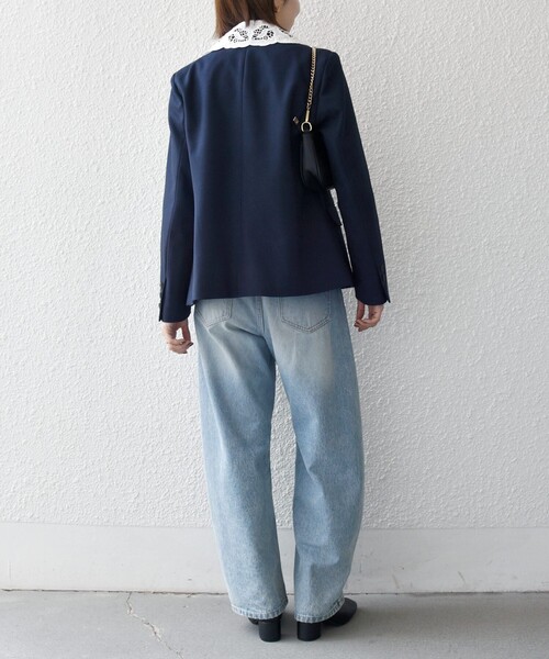 SHIPS any（シップス エニィ）の「〈手洗い可能〉ウールライク レース カラー ジャケット［NAVY BLUE］（テーラードジャケット・レディース・チャコールグレー/ネイビー・36/38）」の4枚目の写真