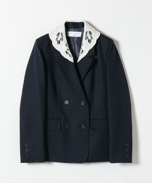 SHIPS any（シップス エニィ）の「〈手洗い可能〉ウールライク レース カラー ジャケット［NAVY BLUE］（テーラードジャケット・レディース・チャコールグレー/ネイビー・36/38）」の13枚目の写真
