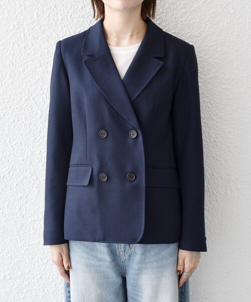 SHIPS any（シップス エニィ）の「〈手洗い可能〉ウールライク レース カラー ジャケット［NAVY BLUE］（テーラードジャケット・レディース・チャコールグレー/ネイビー・36/38）」の7枚目の写真