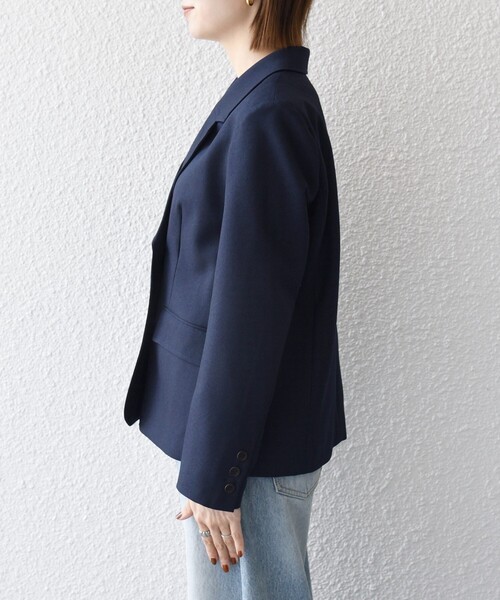 SHIPS any（シップス エニィ）の「〈手洗い可能〉ウールライク レース カラー ジャケット［NAVY BLUE］（テーラードジャケット・レディース・チャコールグレー/ネイビー・36/38）」の8枚目の写真