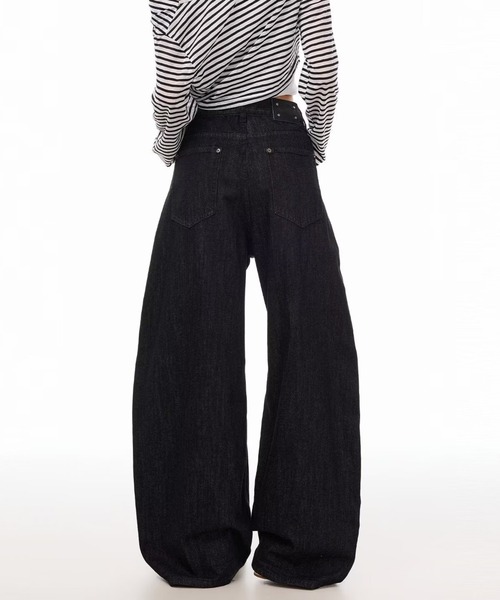 DEVICE(デバイス)の「【2026 AW】アイレット チェーン デニムパンツ(デニムパンツ・レディース・ブラック・FREE)」の9枚目の写真
