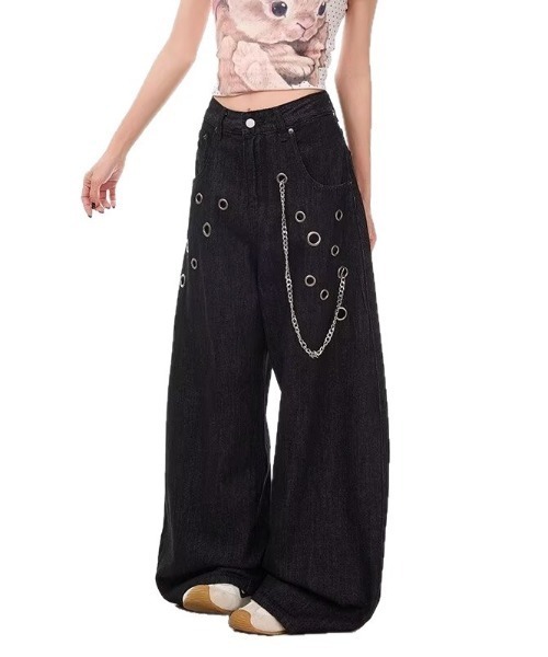 DEVICE(デバイス)の「【2026 AW】アイレット チェーン デニムパンツ(デニムパンツ・レディース・ブラック・FREE)」の14枚目の写真