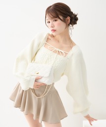 ファーキルティングショルダーバッグ