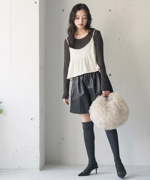 mili an deni(ミリアンデニ)の「シープファーハーフムーンショルダーバッグ(ショルダーバッグ・レディース・アイボリー/モカ/ブラック・F)」の8枚目の写真