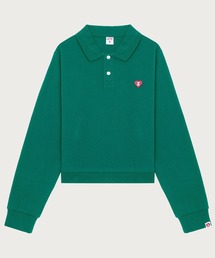 EMBROIDERY HEART BADGE POLO SWEAT SHIRT