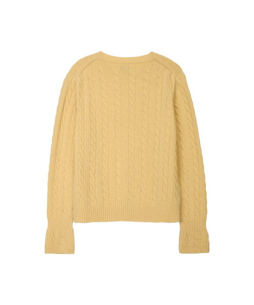 NOHANT(ノアン)の「コルセットカフスケーブルニット イエロー(ニット/セーター・レディース・レモンイエロー・SMALL/MEDIUM/LARGE)」の8枚目の写真