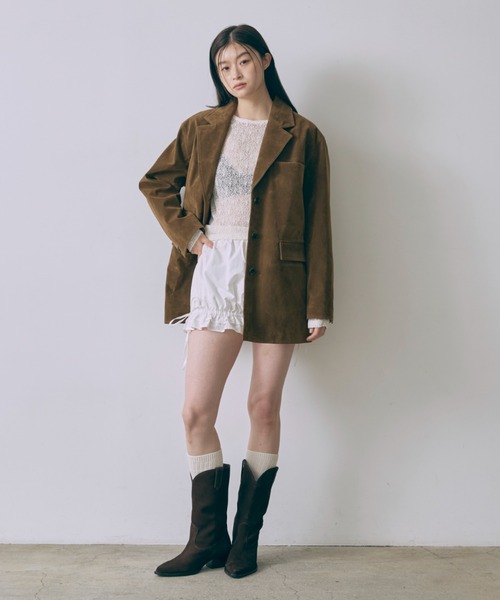 EN NEUME（エンノイム）の「Mesh Lace Open Back Top（Tシャツ/カットソー・レディース・ブラック/アイボリー・FREE）」の9枚目の写真