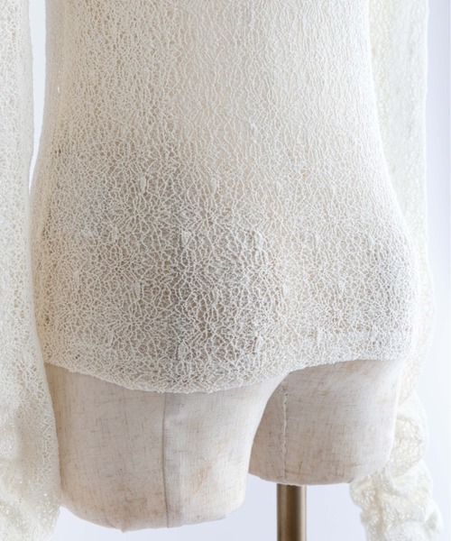 EN NEUME（エンノイム）の「Mesh Lace Open Back Top（Tシャツ/カットソー・レディース・ブラック/アイボリー・FREE）」の21枚目の写真